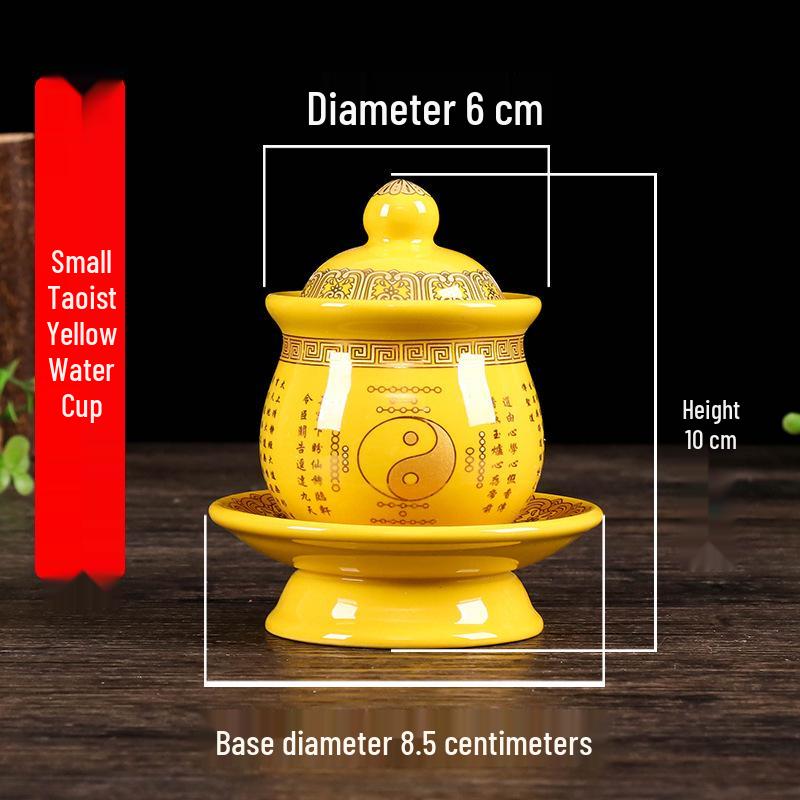 Coppa per Acqua per Altare Buddista in Ceramica di Loto con Mantra della Grande Compassione - Tazza per Offerte a Guanyin