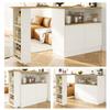 Buffet Pivotant Multifonctionnel - Blanc - 90 X 45 X 100 Cm - Porte Coulissante En Verre - Design Rotatif 360°
