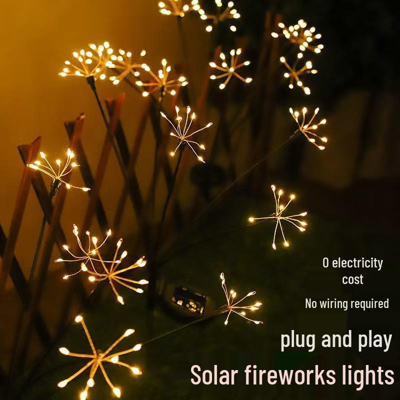In-Stock Solar Dandelion Firefly Garden Lights: Flower Style Courtyard and Lawn Decoration