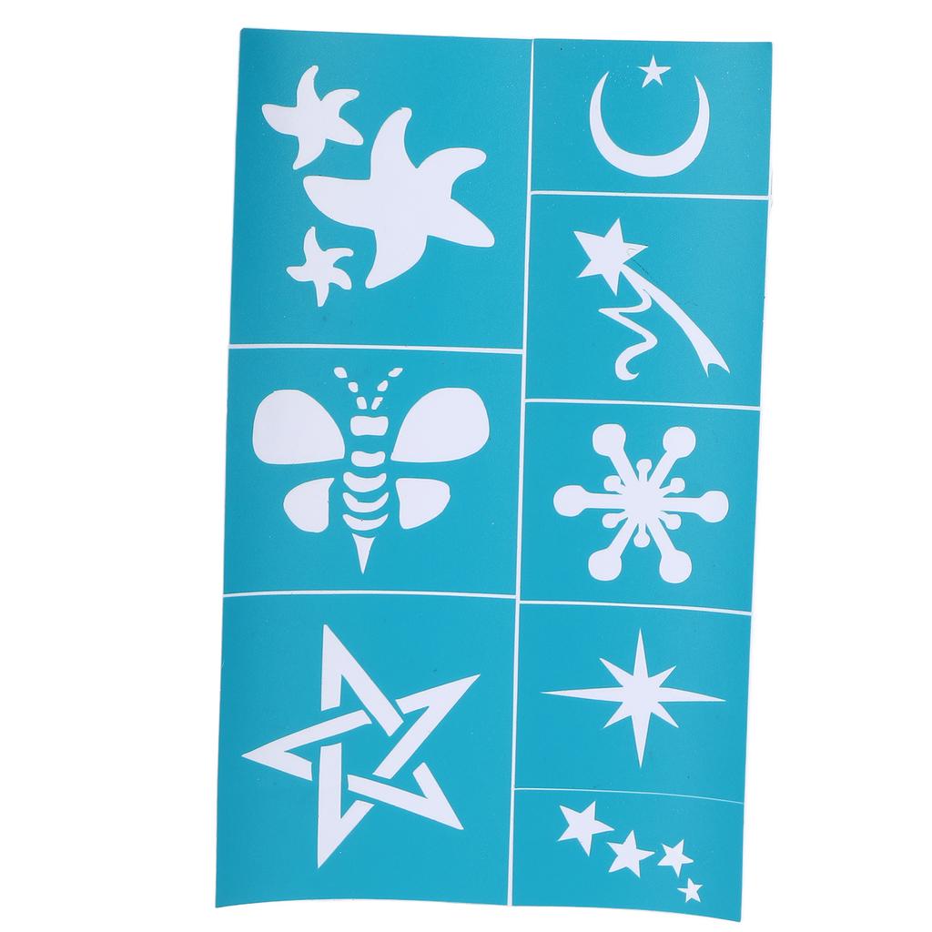 4 Colors Face Body Glitter Powder Children Shiny Temporary Tattoo Nail Art Glitter with Glue Template