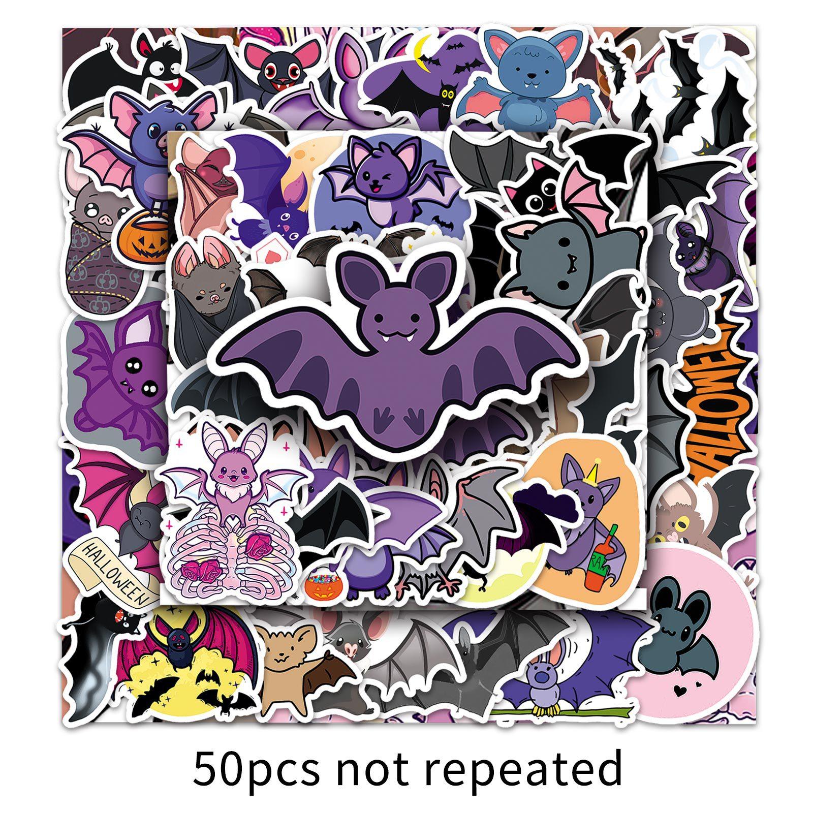 

50 Bat Graffiti Personalized Cartoon Halloween Animal Guka DIY Water Cup Suitcase Sticker Waterproof