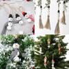 Christmas Snowman Wooden Beads Set DIY Xmas Tree Hanging Pendants Winter Santa Ornaments Creative Handmade Wood Loose Bead Decor