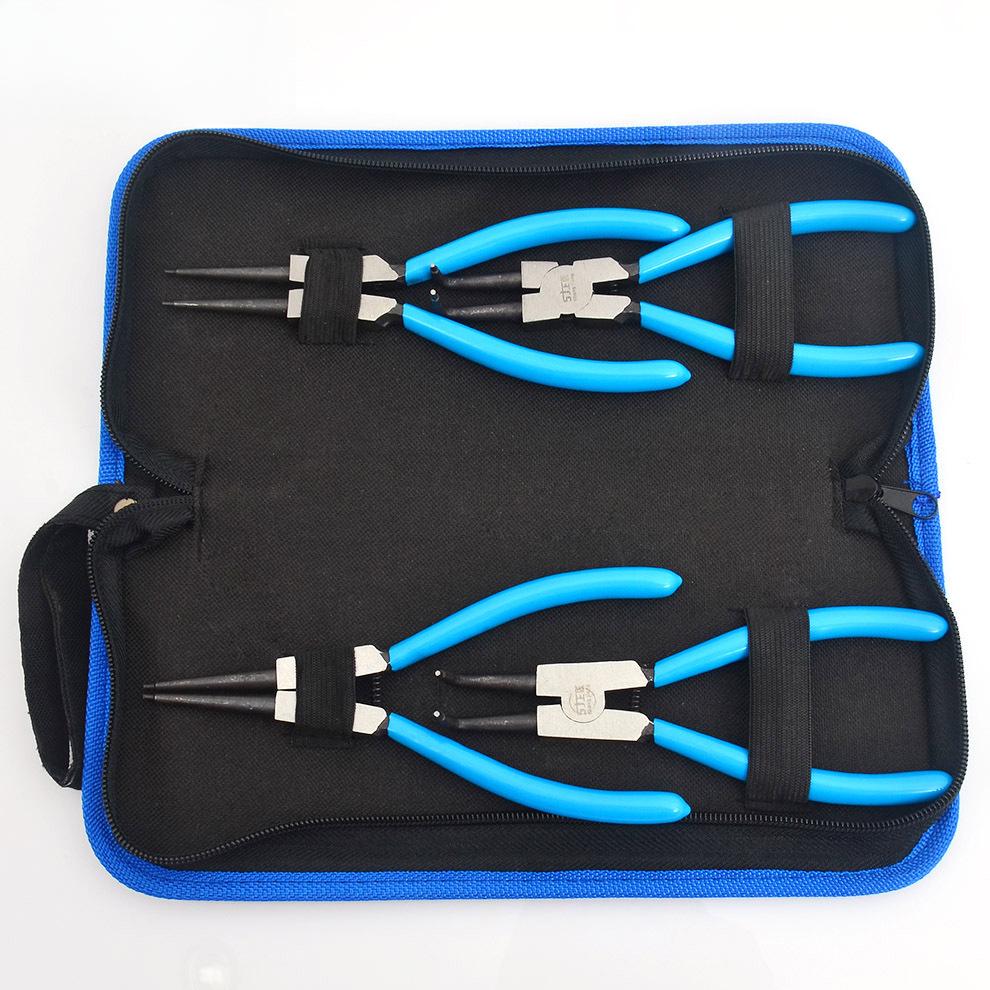 Multifunktions-Sicherungsringzange: Gelbe Sicherungsringzange mit externer/interner Unterstützung, gerade/gebogene Ausführung