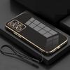 Plating Silicone Phone Case With Lanyard For Samsung Galaxy A07 A17 A6 A36 A16 A A3 A1 A4 A34 A3 A2 G Back Cover