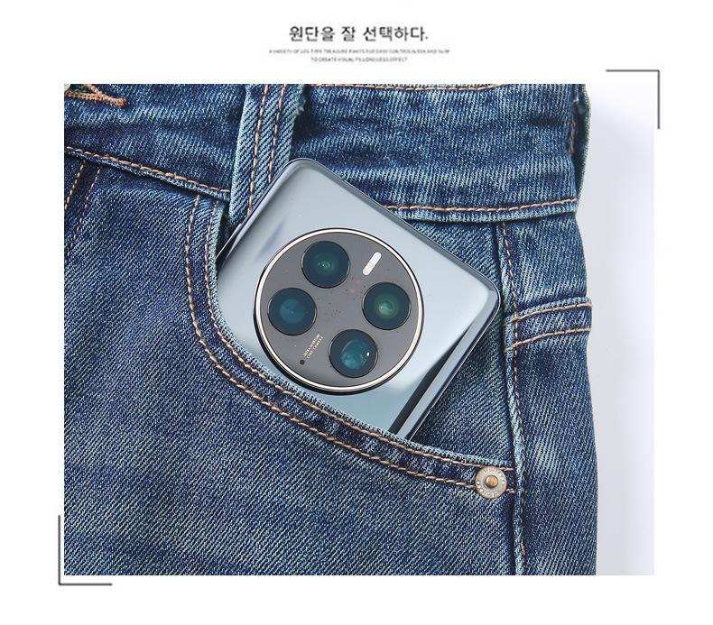 Women's High-Waist Slim Straight-Leg Dark Blue Jeans - Autumn 2025 Retro Versatile Style