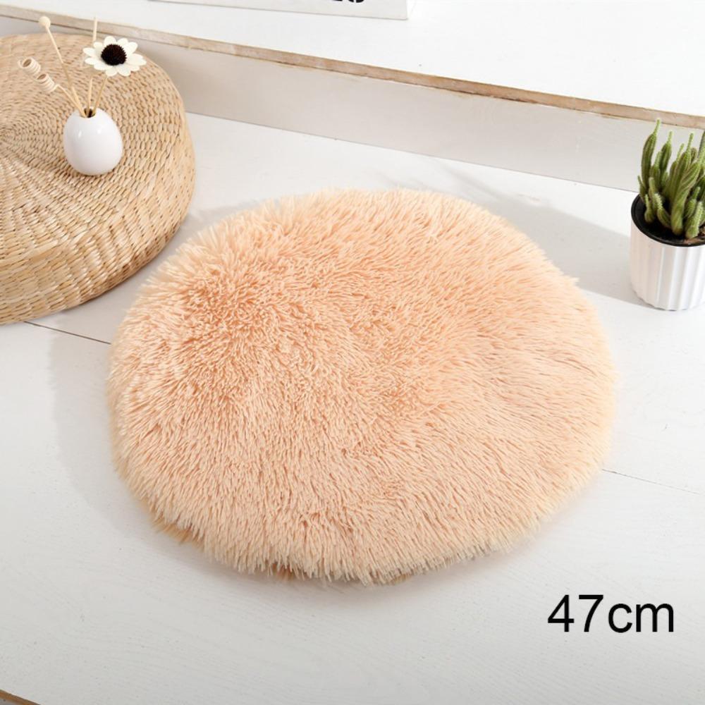 Creative Soft Fleece Cat Mat Solid Color Round Shape Dog Bed Comfortable Cat Nest All Seasons
