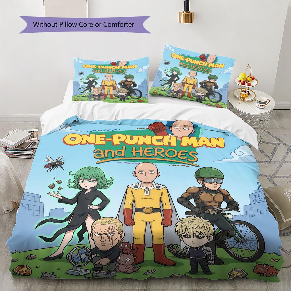 One-Punch Man Soft Duvet Cover Children's Bedding Set,Extra Large Size Birthday Gifts Various Sizes Available -HE214