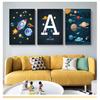 Letter Nursery Wall Art Canvas Painting Nordic Posters And Prints Wall Pictures Kids Room Decor Planet Rocket Spaceship Numbe