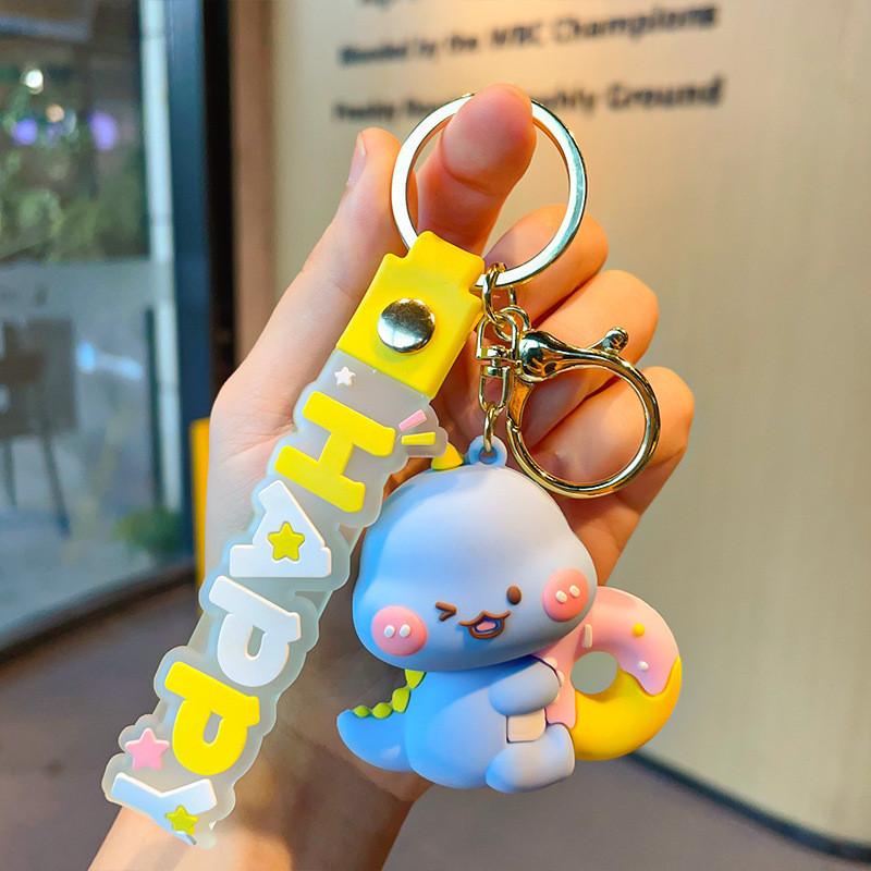 Cute Soft Silicone Dinosaur Keychain Perfect For Birthdays And Graduations