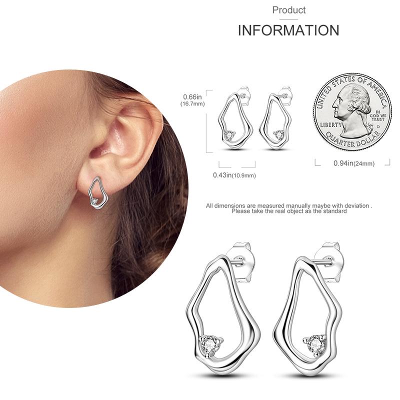 NEW Round Original CZ Hoop Earrings Heart U Shape Moon Star Unicorn Earring for Women Party Engagement Jewelry Gift