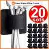 4-40 Sets Cable Management Under Desk Wire Holder Cord Organizer Adjustable Hook and Loop Adhesive Cable Ties Cables Holders