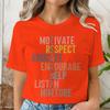Leopard Print Teacher Tshirt Motivate Respect Educate Inspirational Quote Back To School Tee Gifts Unisex Unisex Teacher Tshirts