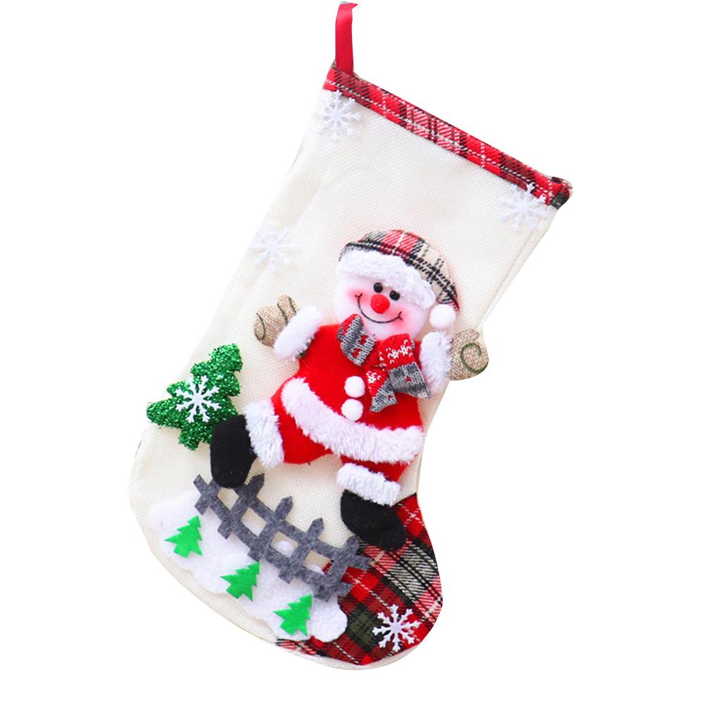 Christmas Stockings Xmas Ornament Christmas Sock 3D Pattern Santa Snowman Bear Hanging Xmas Tree Decoration Candy Gift Bags