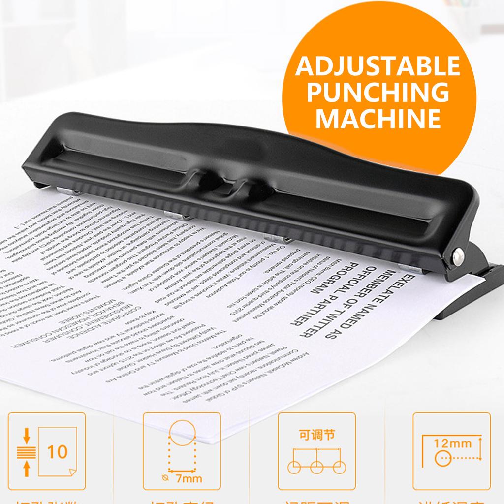 Adjustable Punching Machine 3/4 Hole Puncher Portable Manual Puncher Paper Punch Office School Supplies