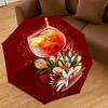 1PC cocktail flowersAutomatic Open/Close Umbrella with Windproof, 8-Rib Sturdy Canopy, Durable Ribs, Fashionable Design, Outdoor Accessory, Fun Prin,