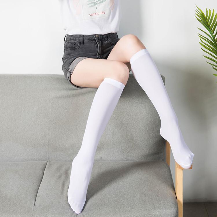 Striped Over Knee Socks Velvet Black And White Striped Student Medium Tube Socks, Circle Stockings Jk Calf Socks Skinny