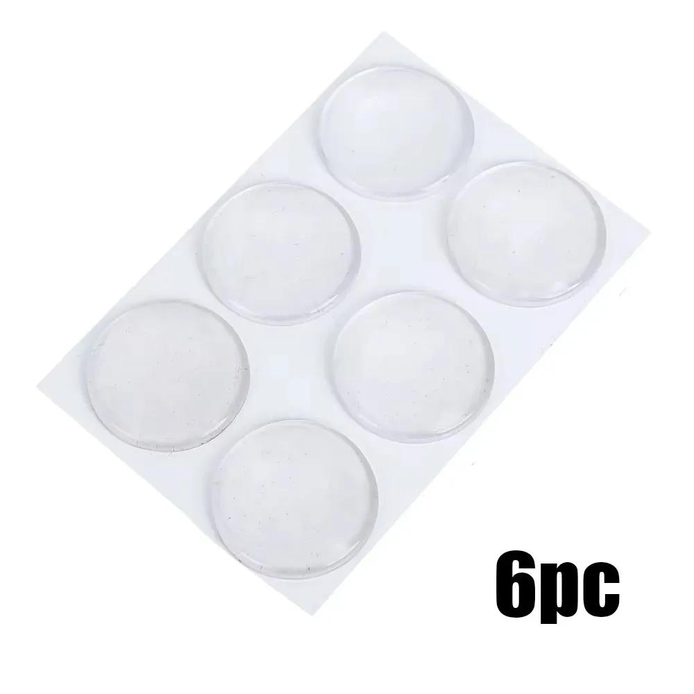 

6pcs Silicone Door Handle Bumper Transparent Soft Wall Protector Self-adhesive Protective Plug Non-slip Round Doors Stop Muffler