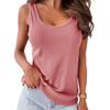Summer Round Neck Sleeveless Vests Casual Solid Color Basic Loose Women’s Vests