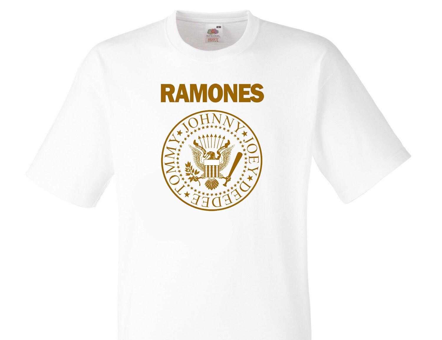 Ramones White Music Metal Rules Rock T-shirt 010 XL