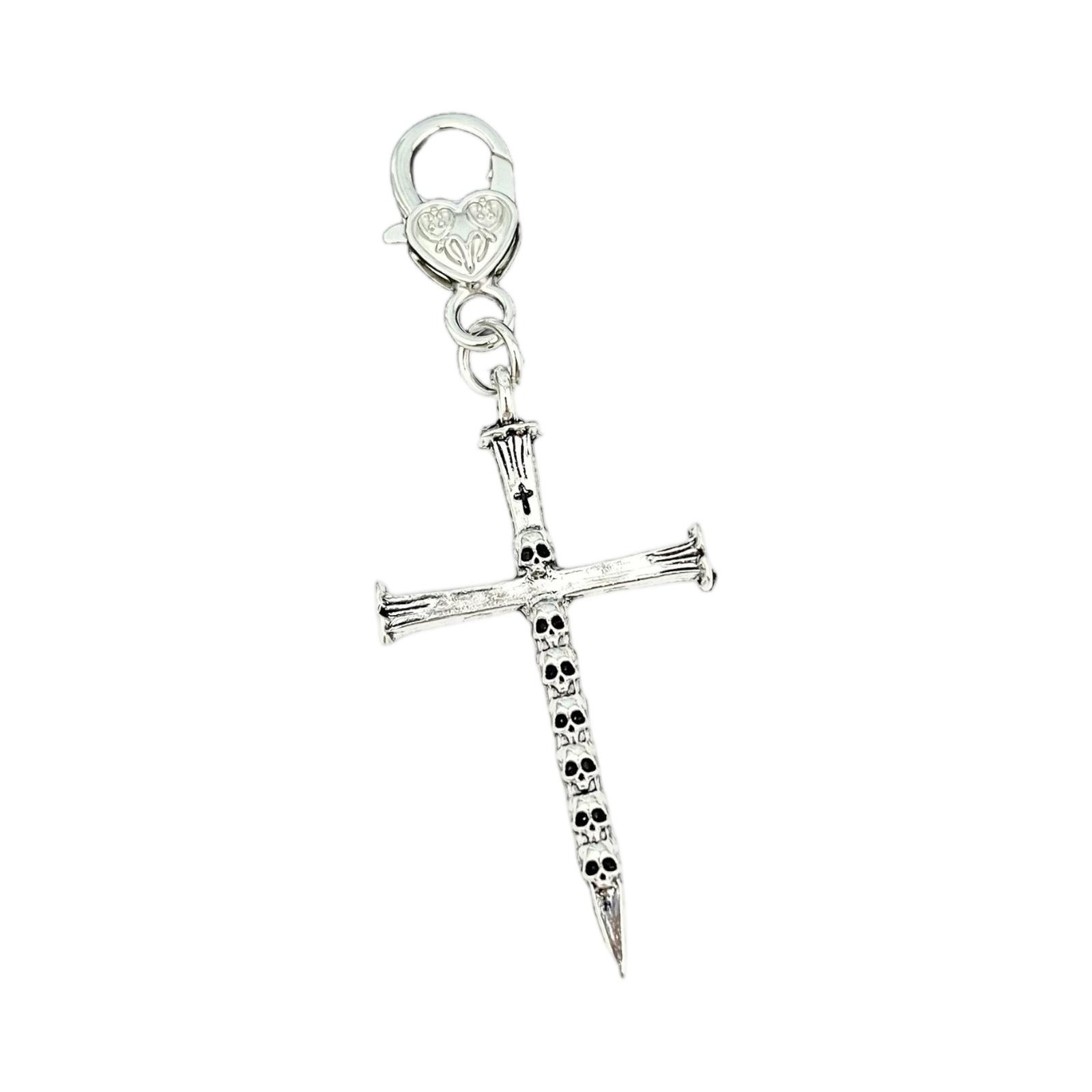 Cross Keychain Pendant , Trendy European And American Jewelry , Backpack Charm One Size чёрный