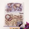 14*18cm Transparent Stamp Vintage World Travel Map Clear Stamps Seal