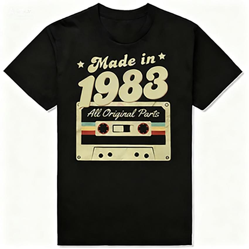 Vintage Made in 1983Edition  Birthday Gift T-Shirt Women Retro Casual Short Sleeve