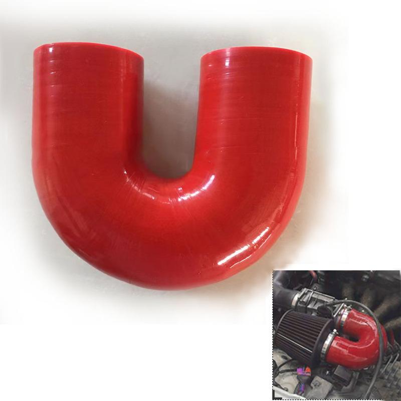 180stupňový kolenový spojovací kus hadice ID 19mm/22mm/25mm/32mm/38mm/51mm/57mm/63mm/70mm/76mm Sací potrubí mezichladiče (4-vrstvý) Silikon