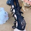 New Y2K Strap Cotton Calf Mid Tube Socks Bow Punk Floral Net Socks Lolita Gothic Japanese JK Leg Cover Sock Pile Socks Stocking