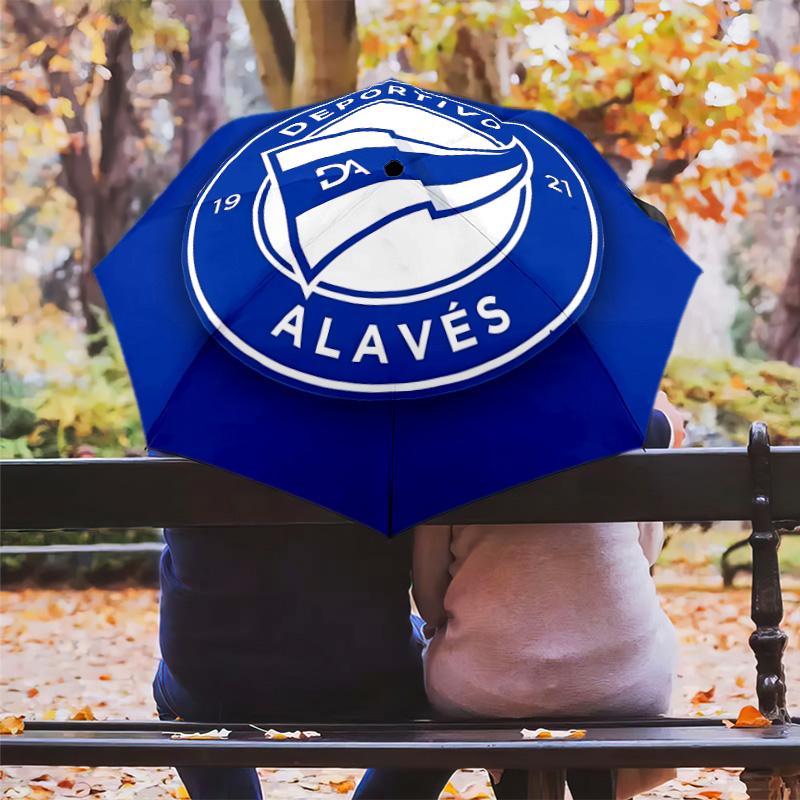1 PC Automatic Folding Umbrella - Deportivo Alaves Pattern Portable Foldable Design With 8 Ribs Christmas Birthday Gifts