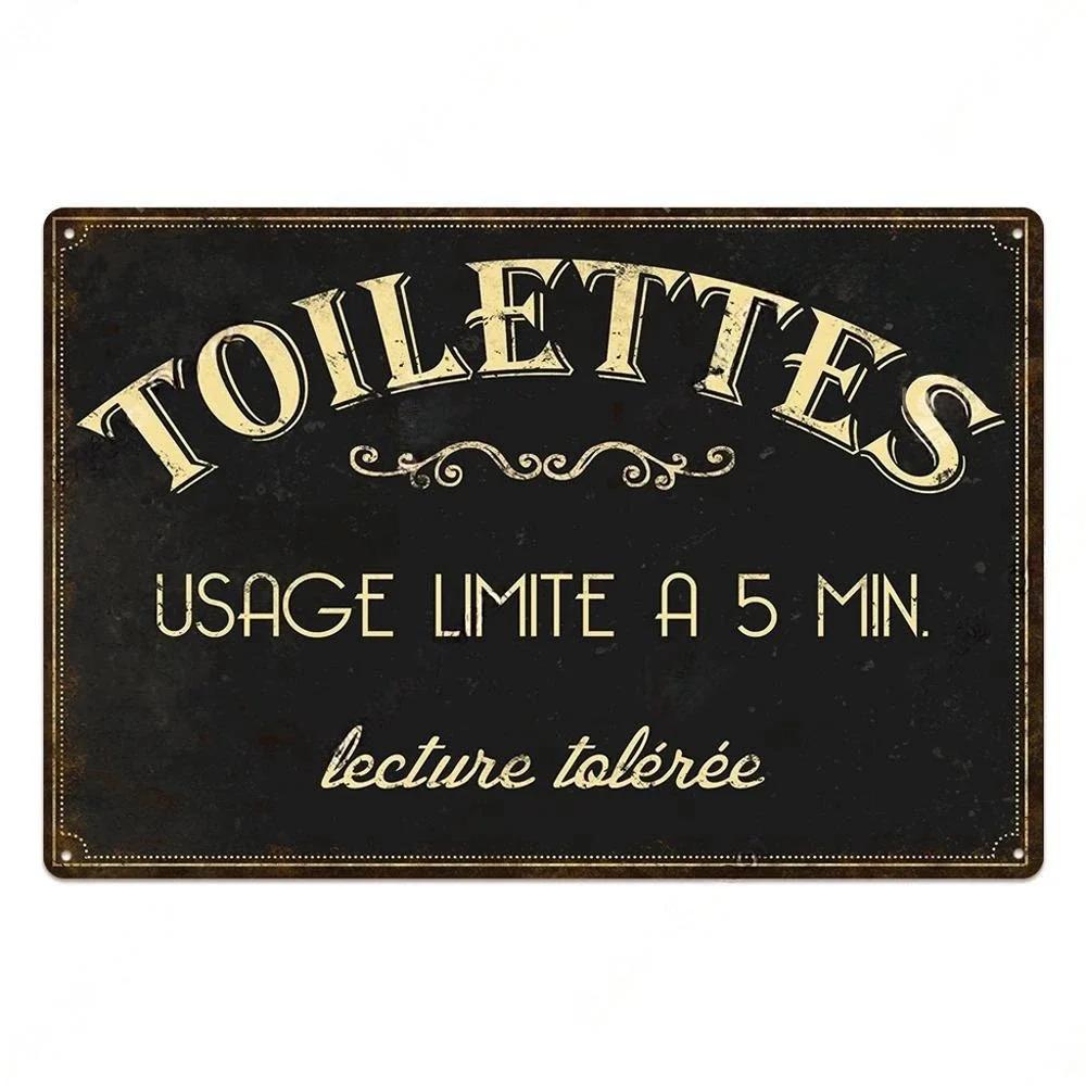 Vintage Toilet Sign Funny Metal Tin Sign Plaque WC Lavatory Toilettes Wall Art Bar Club Bathroom Restroom Toilet Wall Decoration