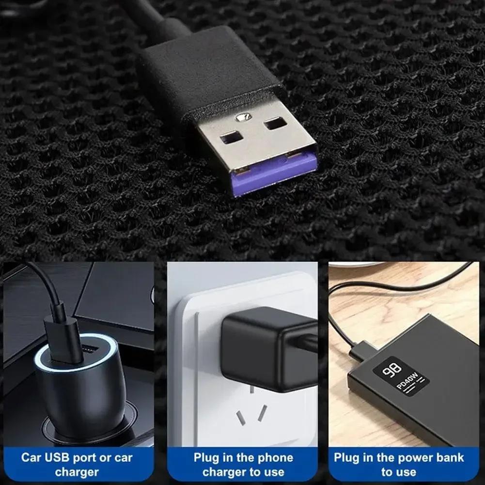 Universaler Autositz Sommer Kühlender Luft Sitzkissen Mit USB-Lüfter Schnell Blasende Belüftung Sitz Kühlung Gekühlter Autositz