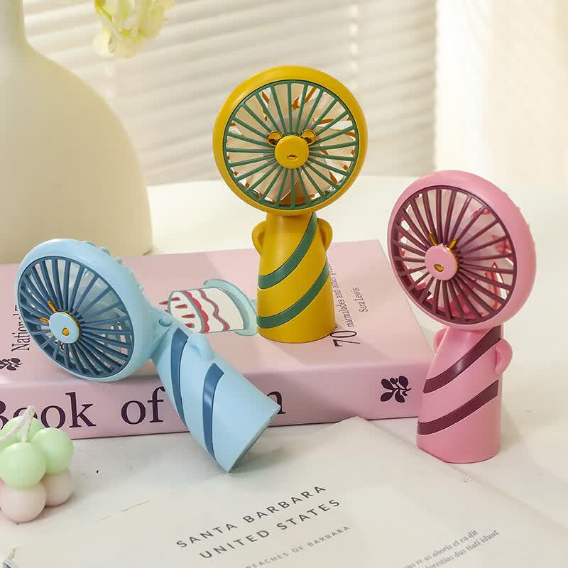 LINGPAN Cartoon Mini Rechargeable Two-Speed Fan Pack of 5