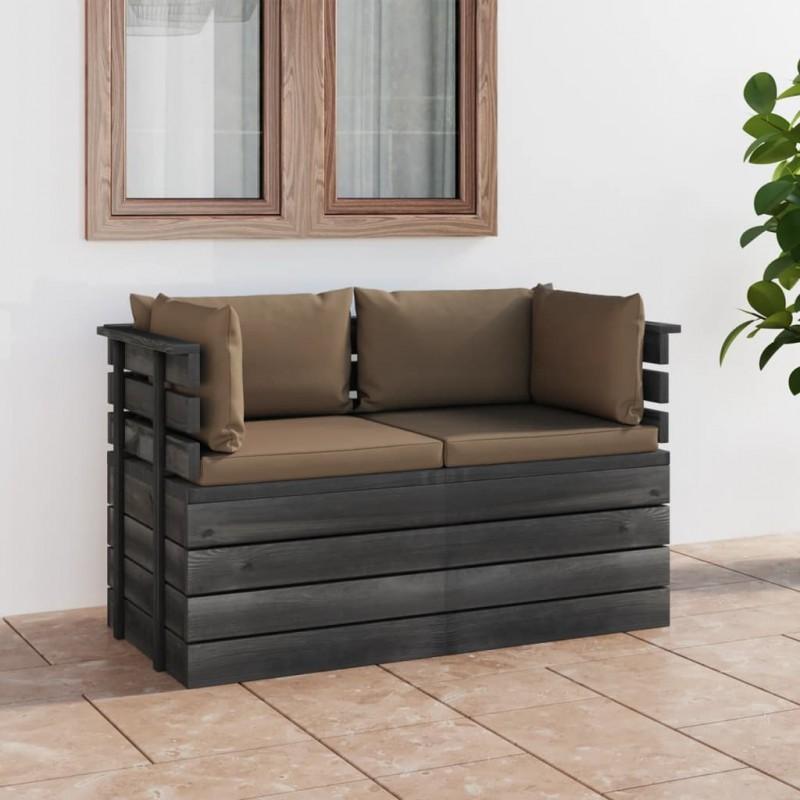 Day and Night - Day and Night 2-seater Garden Pallet Sofa and Solid Pine Wood Cushions