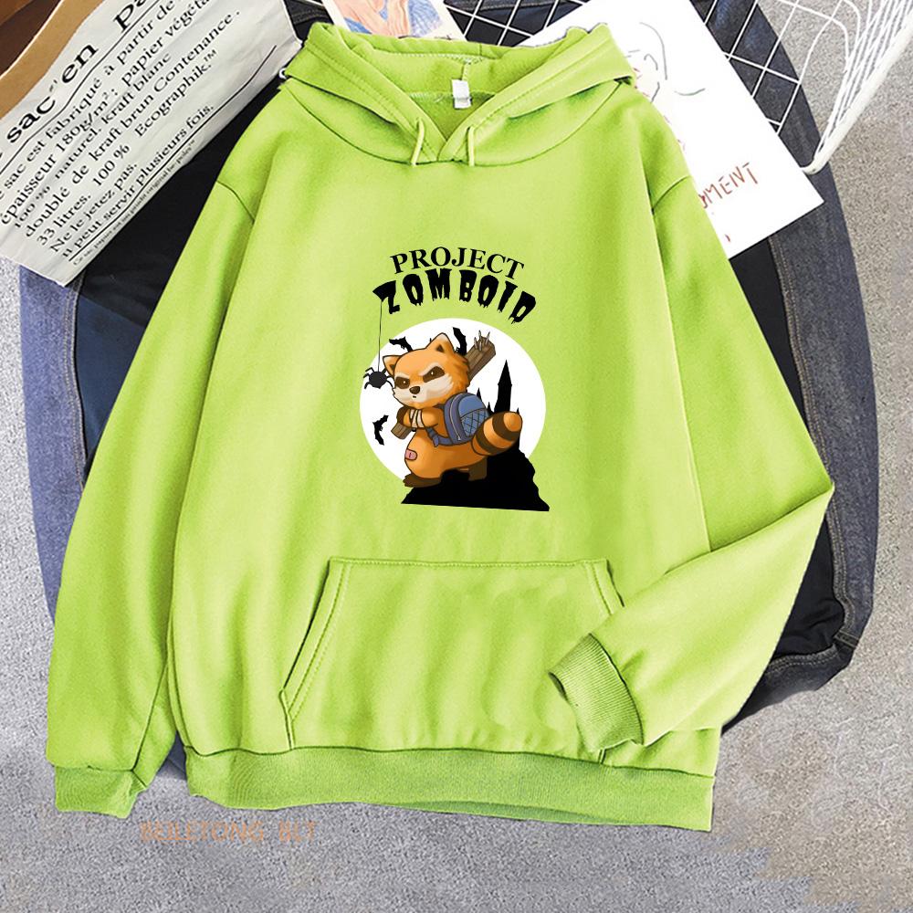 Project Zomboid Spiffo Raccoon Hoodies Casual Comfortable Girls Cartoon Sweatshirts Long Sleeve Hooded Pullovers Women/Men Hoody