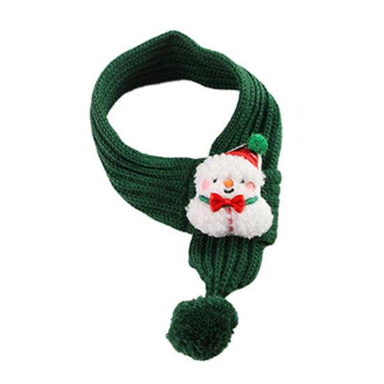 Christmas Pet Scarf Adjustable Size Snowman Santa Claus Xmas Tree Decor Festive Design Pet Cat Knitting Scarf Photo Prop