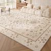 Retro Style Carpets for Living Room Persian Ethnic Style Bedroom Decor Carpet Cream Fluffy Soft Bedside Rug Home Plush Floor Mat