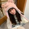 Furry Pig Ear Hat for Adult Teens Plush Earflap Hat for Shopping Skiing Windproof Beanies Hat for Cold Weather Headwear