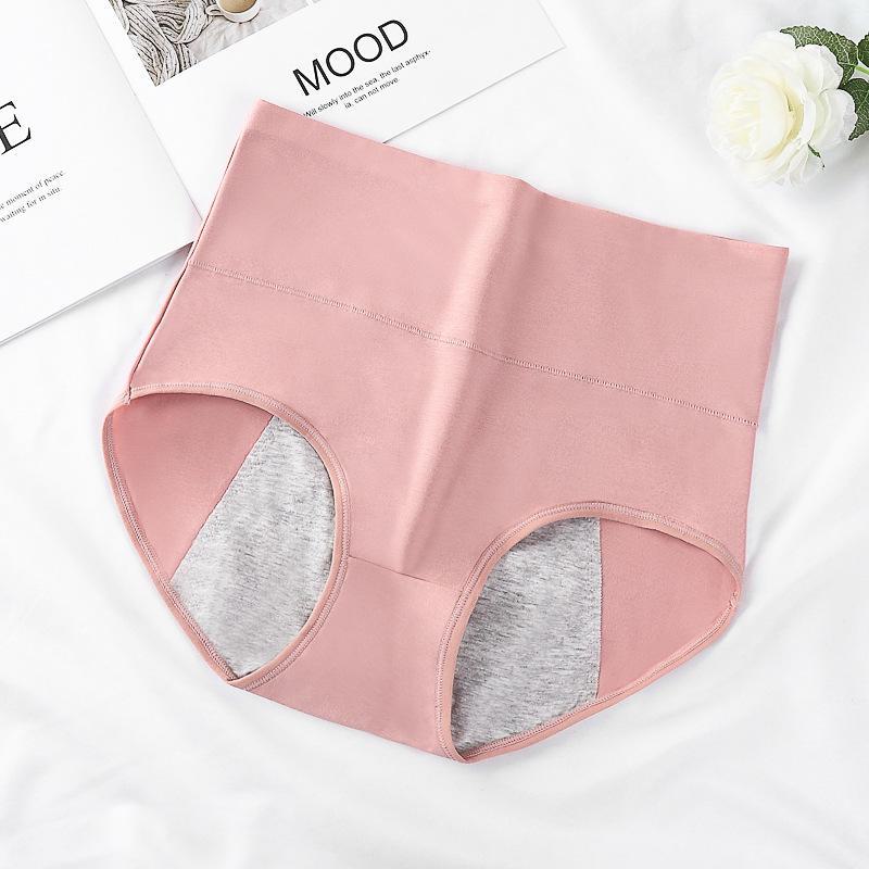 

Женское нижнее белье с высокой талией из чистого хлопка для менструального периода - герметичное и дышащее 2XL темно-розовый