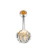 Multi-Color Turquoise Belly Button Ring with Skull and Ball Design