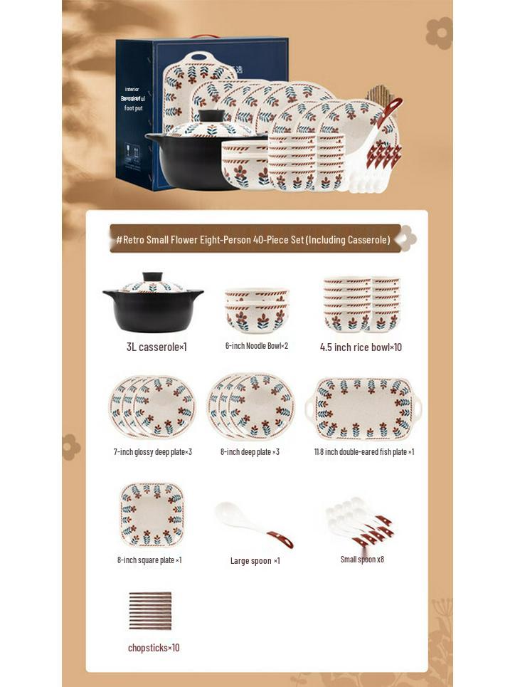 KANGMO Pastoral Ceramic Dinnerware Set