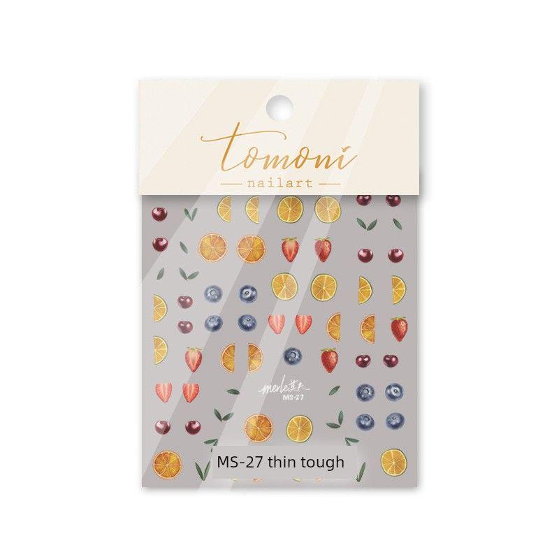 

Chocolate Embossed Blueberry Orange Cherry Nail Sticker Fruit 27
