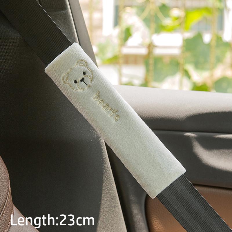 Universal Car Seat Belt Cover Plush Cute Cartoon Car Safety Belt Cover Shoulder Pad For Kids Adults Car Interior Accessories