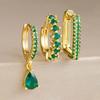3PCS/Set Minimalist Hoop Earrings Round Shape Dainty Zircon Earrings Trendy Huggie Earrings  Wedding