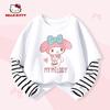 Melody Children's Clothing Girl Long Sleeves T-Shirt Children's Fashionable Pure Cotton Tops Casual Children's Bottoming Shirt Fashion Clothes