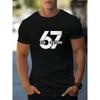 European Sizes Men's Casual Sporty Fashion Short Sleeve T-Shirt, Trendy 2D Print, Stretchy and Comfortable, Ideal for Sports, Travel