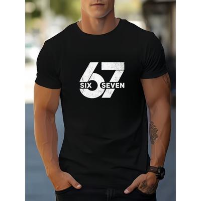Taglie Europee T-shirt Casual Sportiva alla Moda da Uomo a Maniche Corte, Stampa 2D Trendy, Elastica e Comoda, Ideale per lo Sport, il Viaggio