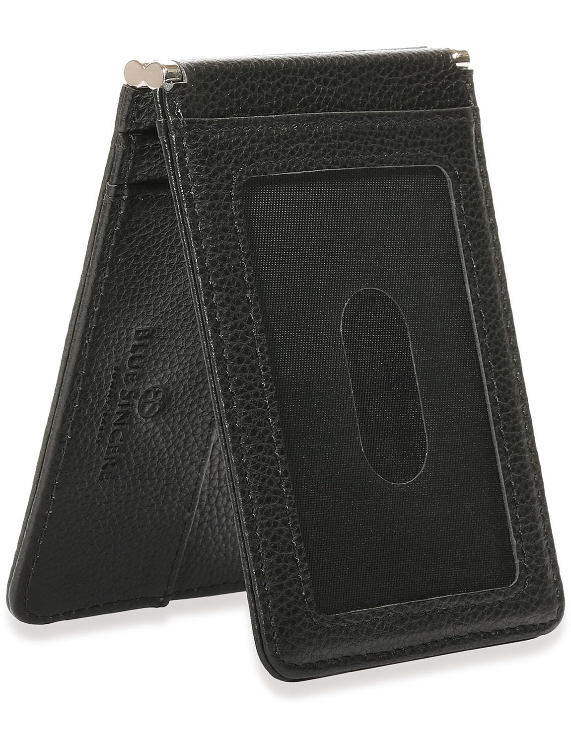 

Кошелек мужской из натуральной кожи, бифолд, с отделением для пропуска, тонкий, вмещает 4 карты, дизайн «бабочка», PC4 [BLUE SINCERE], (Королевский черный)