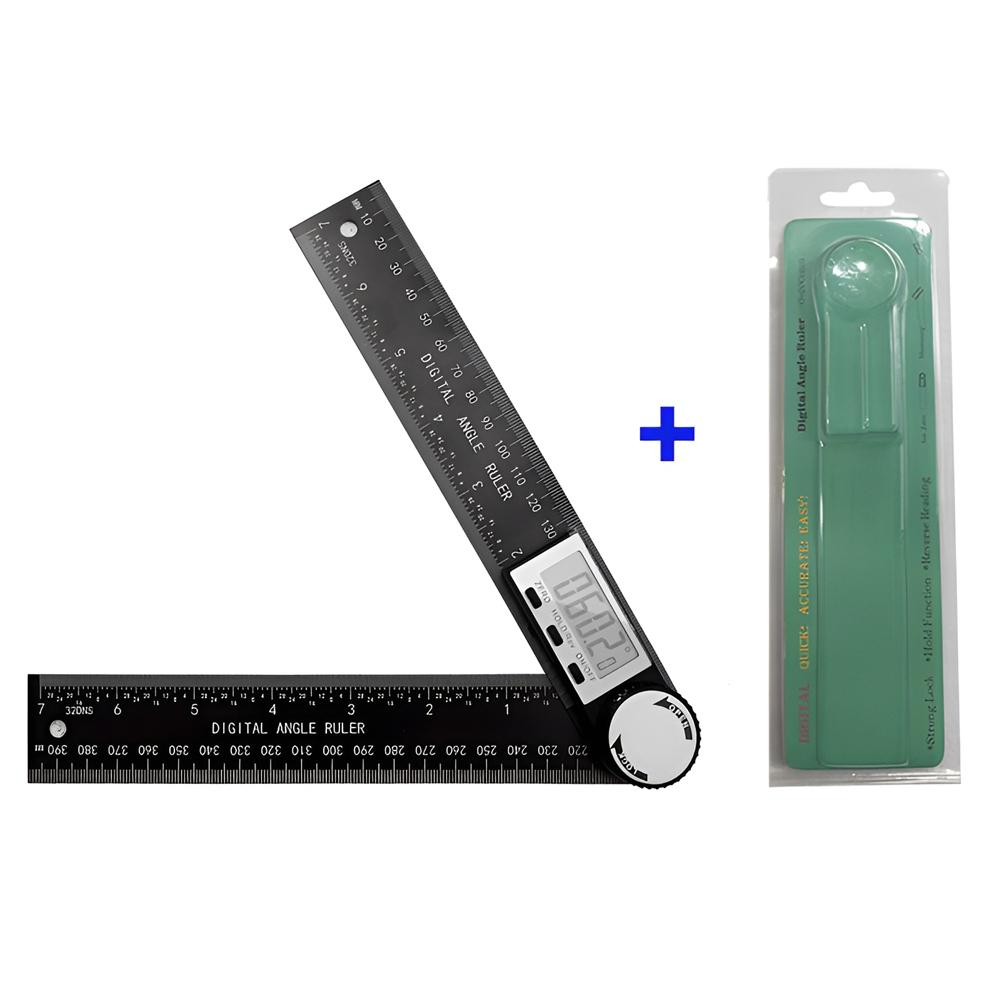 

1 ПК 2 в 1 цифровой угловой детектор весы подходит для деревообрабатывающих измерительных инструментов высокоточные многофункциональные инструменты чёрный