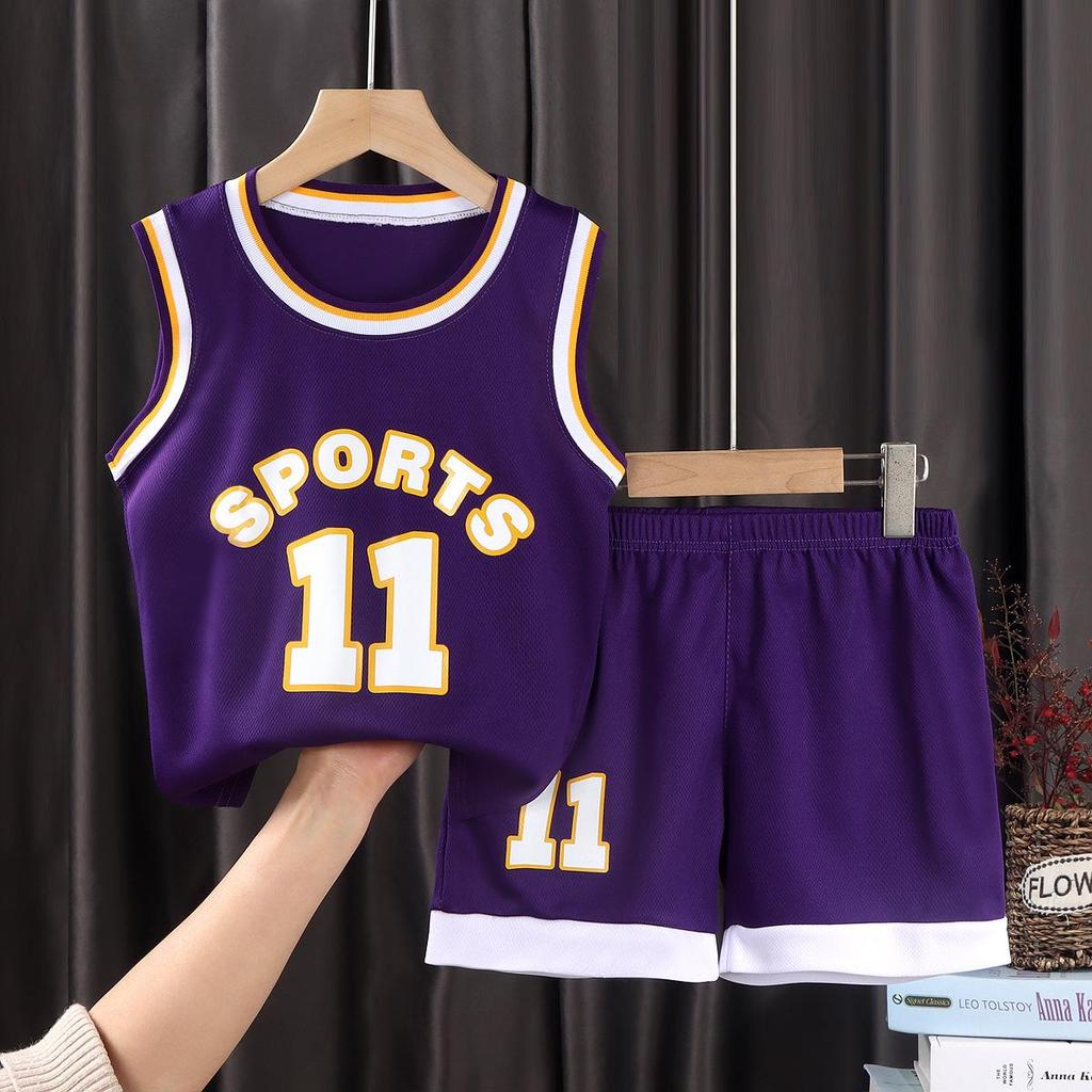 Kinder Basketball-Uniform Set - Sportbekleidung für draußen, Kurzarm-Trikot für mittlere & große Größen