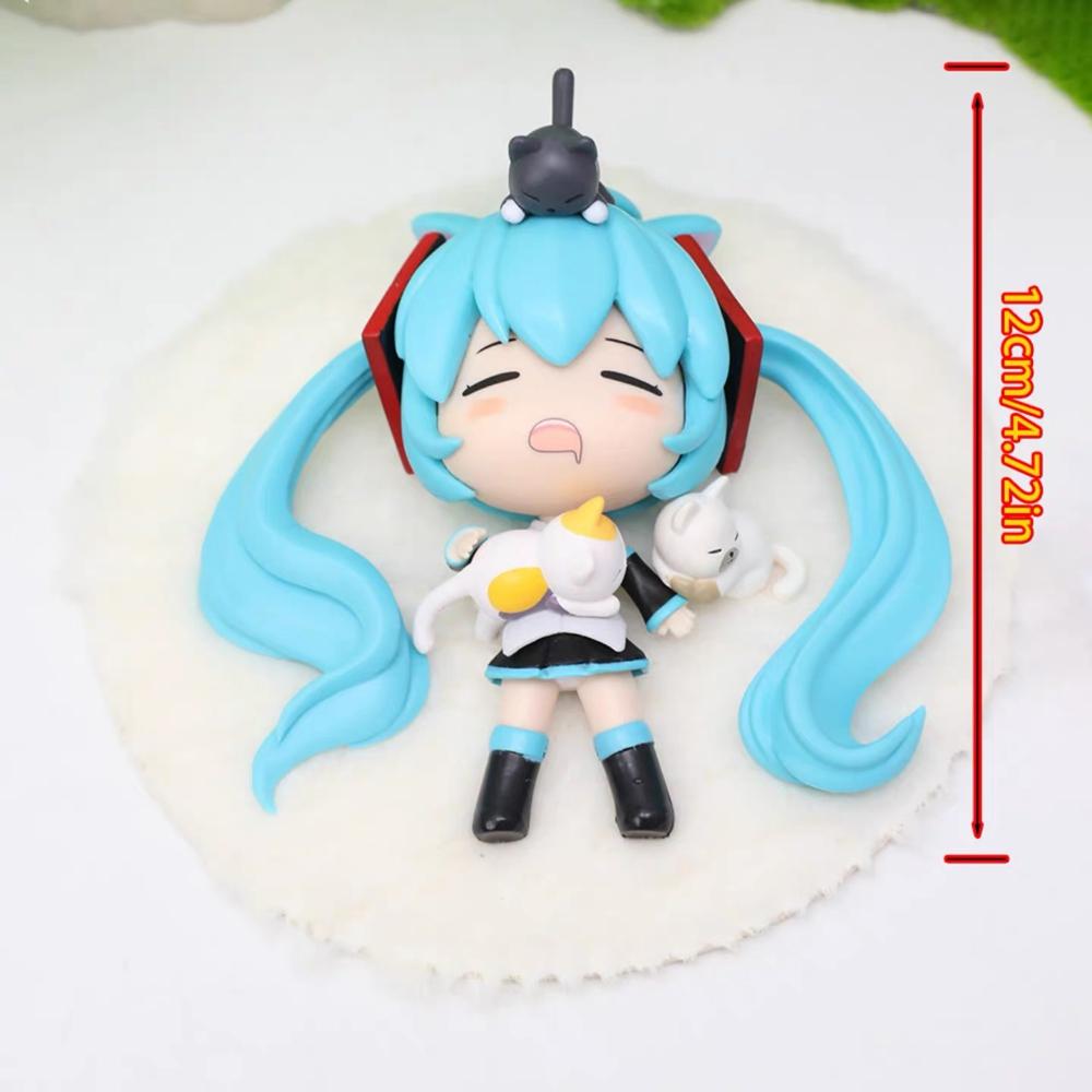 

12CM Hatsune Miku Figure Virtual Anchor Anime Sleep Styling Model Toy Gift Chassis Collection Ornaments Crafts Artwork PVC